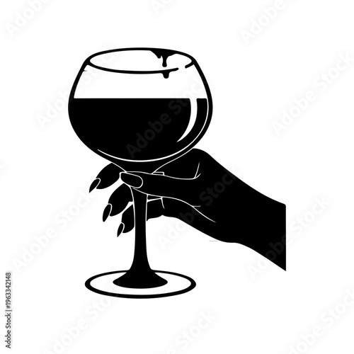 hand with wine glass