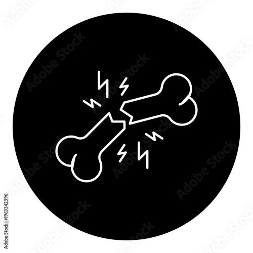 Bone Fracture Trauma icon, Injury and Emergency Orthopedic Damage Concept for Broken Bone Treatment