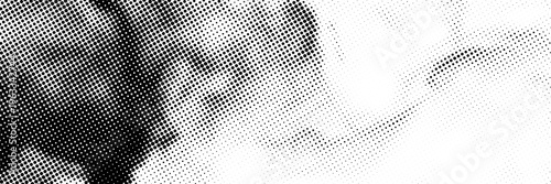 Obraz na plátne Abstract halftone background with wavy surface made of gray dots on white