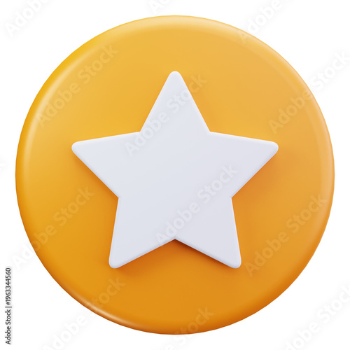 Obraz na plátne Favorite Star Rating Icon 3D Illustrations
