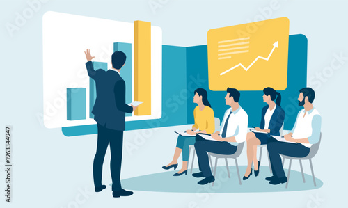 Growth. Strategy. Edication. Business vector illustration.
