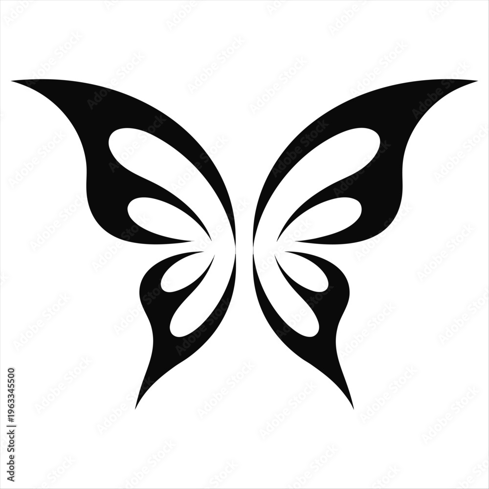 Obraz premium Butterfly silhouette. Butterfly logo vector design isolated on white background