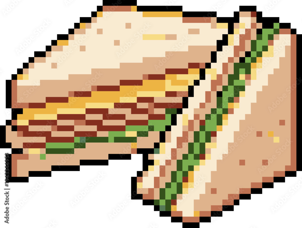 Fototapeta premium Picnic Sandwich Food Pixel Art