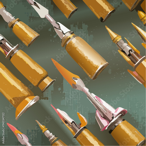 A collection of various bullets and projectiles ready for action.