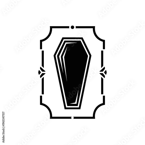 Minimalist coffin line art frame design