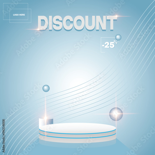 Social media poster design concept for discount headphones promotion