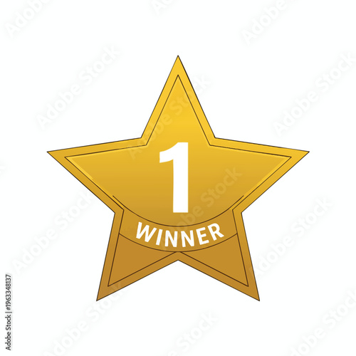 Golden star emblem with a white numeral '1' and banner reading 'WINNER'