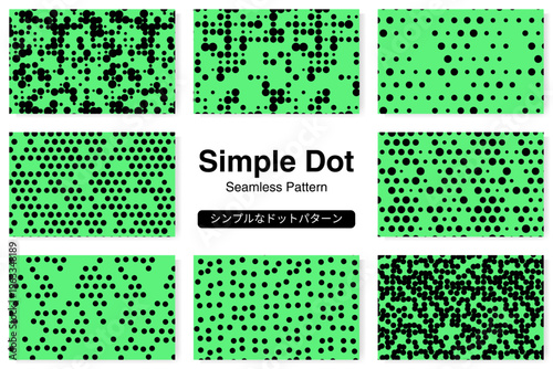 Set of simple black dot seamless patterns
