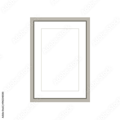 A simple, modern, beige picture frame with a white mat