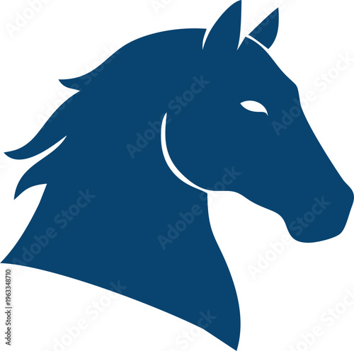 blue horse head illustration