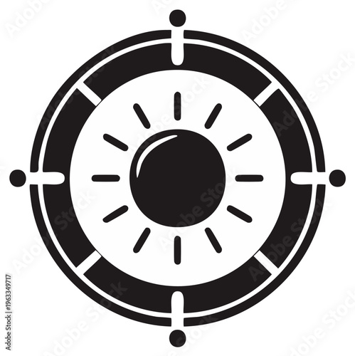Stylized Sun and Compass Graphic A Bold Symbolic Exploration of Direction