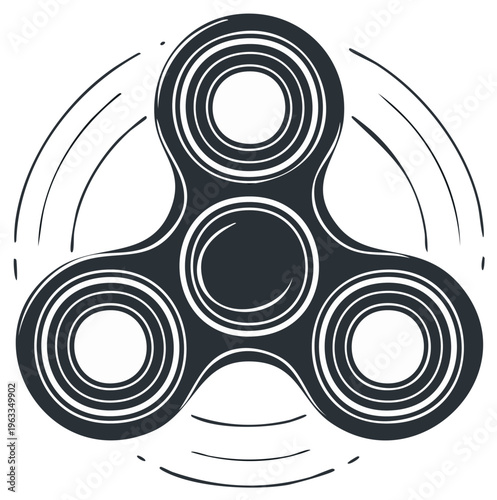 Spinner Rotating Fidget Toy Handheld Focus Device Motion Graphics Design
