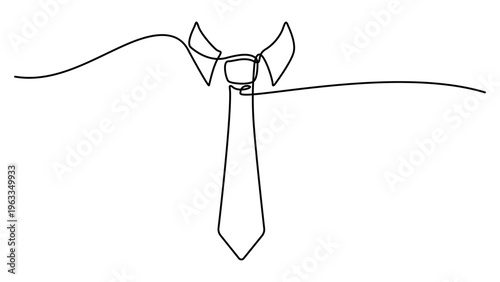 Continuous One Line Drawing of a Business Tie. Tie icon continuous one line drawing minimalist business necktie outline vector