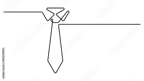 Continuous One Line Drawing of a Business Tie. Tie icon continuous one line drawing minimalist business necktie outline vector