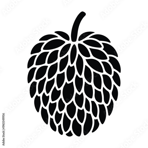 Simple black silhouette of a hop cone a flowering plant ingredient