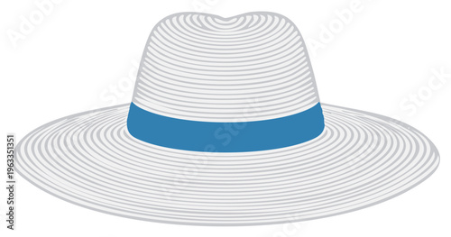 Stylish Panama Hat with Blue Band, Summer Fashion Accessory