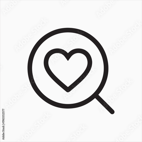 heart with a magnifying glass