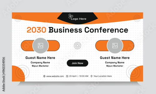Trendy business conference webinar template banner design, business strategy seminar banner design, fully editable vector eps 10 file format
