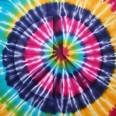 Colorful tie dye peace sign design, vibrant psychedelic pattern.