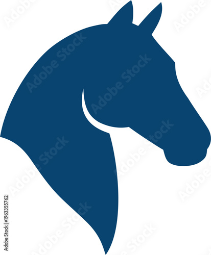 blue horse head illustration