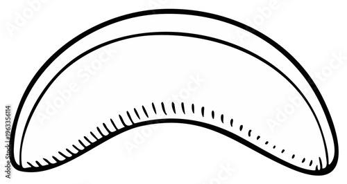 White eye patch illustration. Medical eye patch. Outline style eye patch sketch drawing. Eye protection. Medical equipment. Isolated eye patch drawing