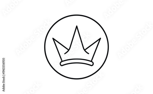 Free Download A simple line drawing of a crown inside a circle on a white background - GFXLoad