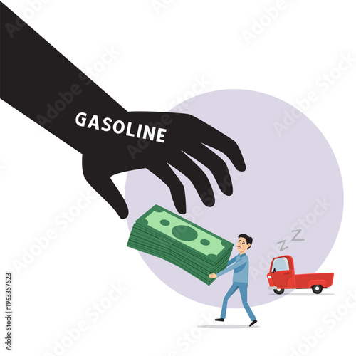 Big hand sell expensive oil to people.