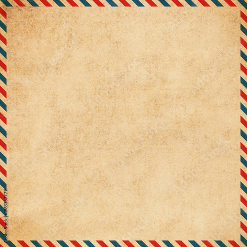 Fotografi Vintage airmail envelope border background with grunge paper texture