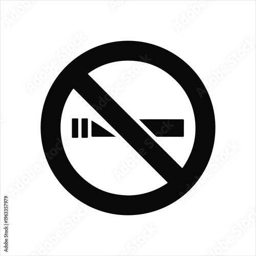 No Smoking Sign Icon Vector - Simple Minimalist Silhouette for Public Areas. Free Download No Smoking Sign Icon Vector - Simple Minimalist Silhouette for Public Areas. - GFXLoad