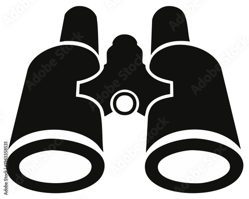 Monochrome Binocular Icon for Searching, Observation, and Adventure