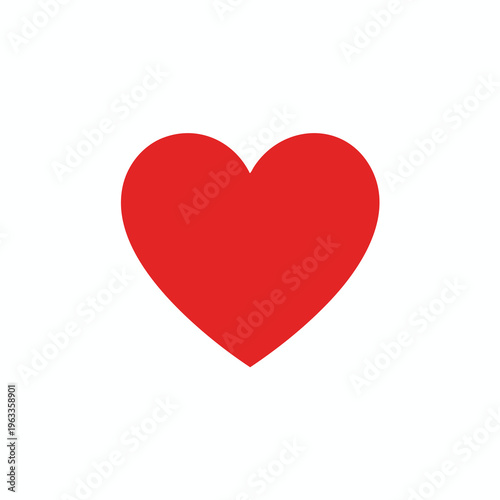 A simple red heart on a white background