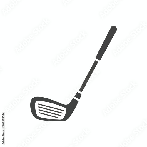 Silhouette of a golf club with a striped face, on a white background