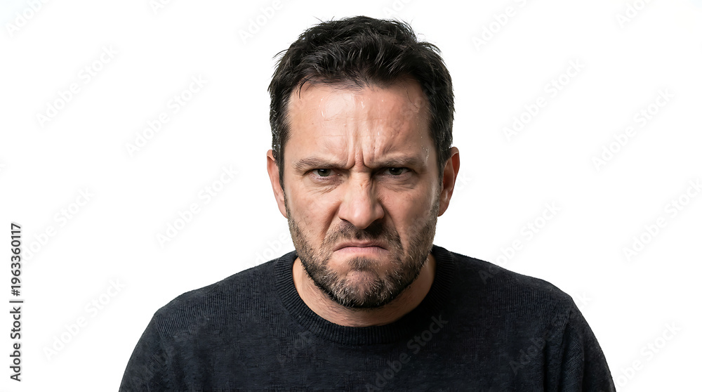 Fototapeta premium Furious man with an angry facial expression