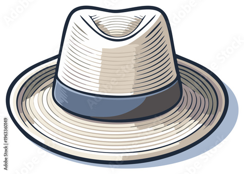 Classic Straw Fedora Hat with Blue Band Stylish Summer Headwear Accessory