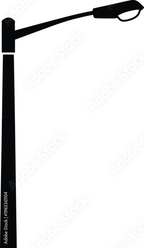 Modern street lamp silhouette for urban lighting and city park infrastructure design