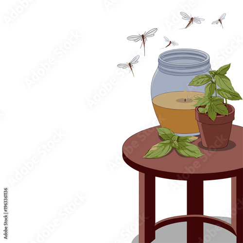 Cozy Citronella Candle on Outdoor Table