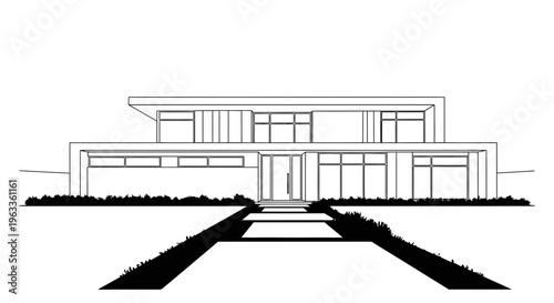 Modern House Architectural Drawing Design.