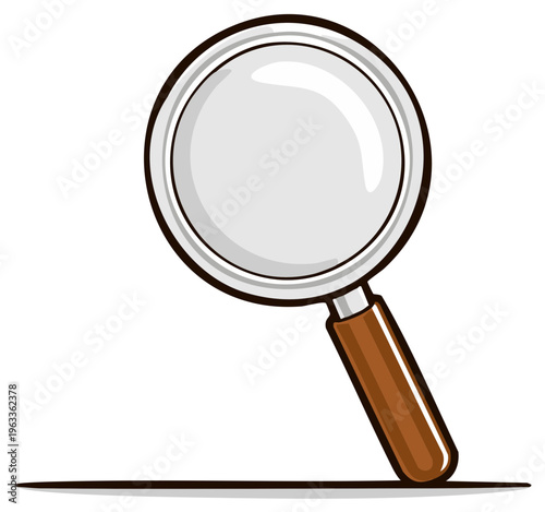 Magnifying Glass: Cartoon Illustration of Sleek Search Tool for Focus and Detail