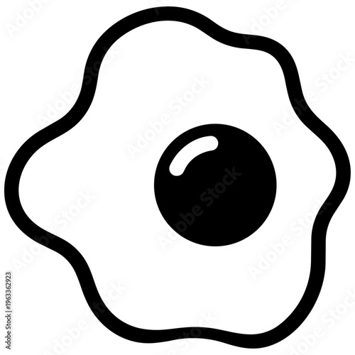 A simple black and white drawing of an egg isolated on transparent background, Vector