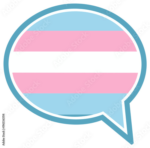 Transgender Pride Flag Speech Bubble Icon for LGBTQ Communication