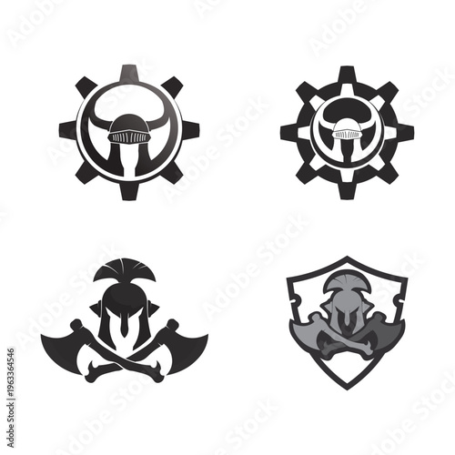 spartan logo icon designs vector