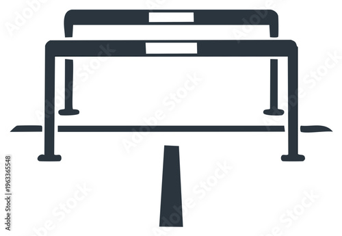 Athletic hurdles icon, track and field sport event, competition and race concept