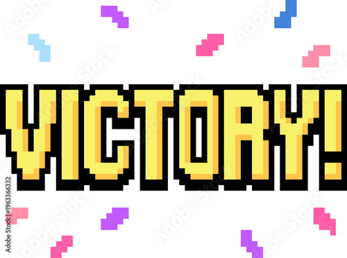 Victory Flag Crown Icon Pixel Art