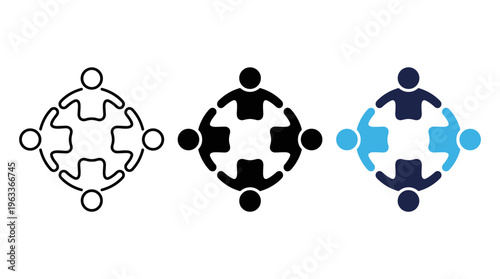 Management and team hierarchy icon with leader and subordinates. Symbol of business organization, leadership structure, staff management, corporate hierarchy, workforce supervision.