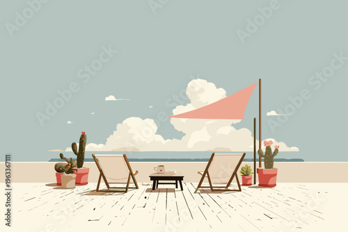 Modern Patio with Sun Shade Sail