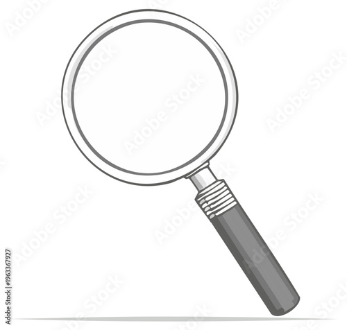 Simple Magnifying Glass Icon: Classic Detective Tool for Search and Zooming Operations