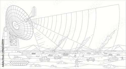 Large Parabolic Dish Antenna Structure.