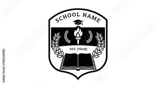 School Emblem Educational Logo Design.