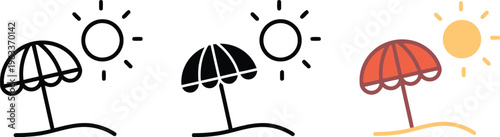 Umbrellas in different weather conditions