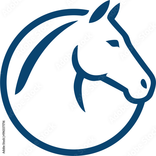 blue horse head illustration